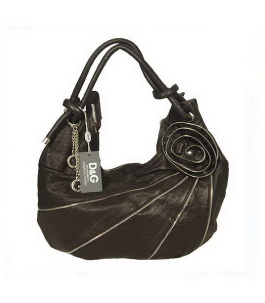 D & G Rose Hobo_Black pelle di vitello